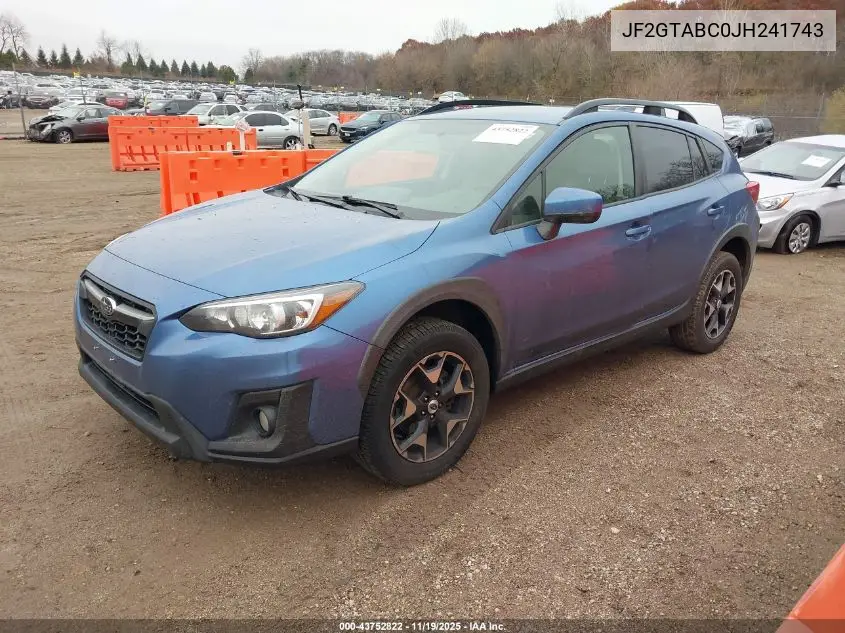 JF2GTABC0JH241743 2018 Subaru Crosstrek 2.0I Premium
