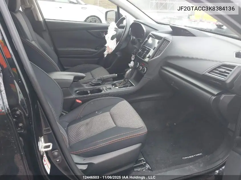 JF2GTACC3K8384136 2019 Subaru Crosstrek Touring