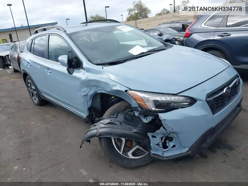 JF2GTANC6KH334778 2019 Subaru Crosstrek 2.0I Limited