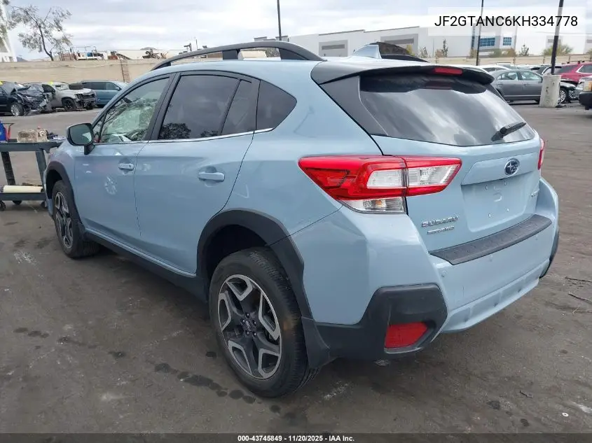 JF2GTANC6KH334778 2019 Subaru Crosstrek 2.0I Limited