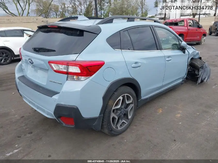 JF2GTANC6KH334778 2019 Subaru Crosstrek 2.0I Limited