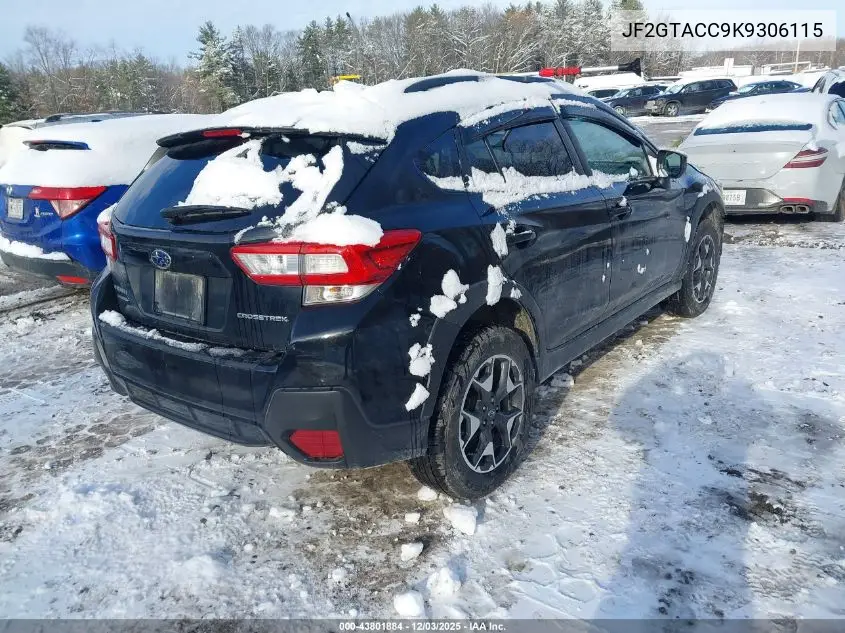 JF2GTACC9K9306115 2019 Subaru Crosstrek 2.0I Premium