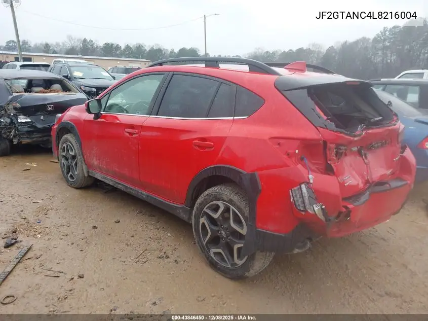 JF2GTANC4L8216004 2020 Subaru Crosstrek Limited