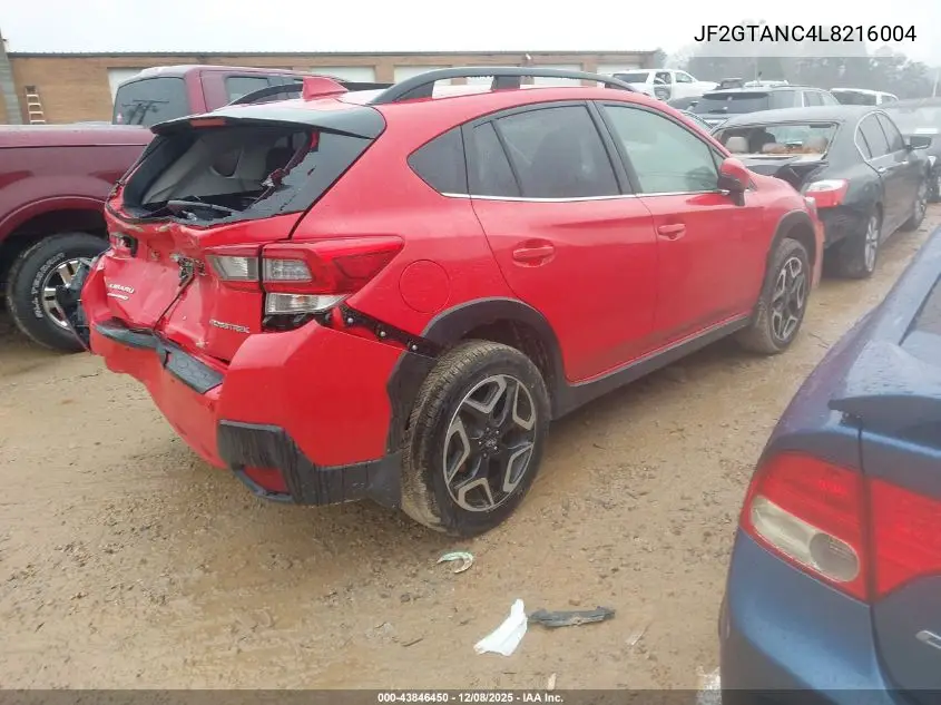 JF2GTANC4L8216004 2020 Subaru Crosstrek Limited