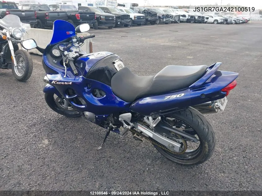 2004 Suzuki Gsx750 F VIN: JS1GR7GA242100519 Lot: 12108546