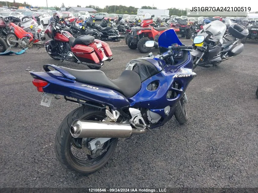 2004 Suzuki Gsx750 F VIN: JS1GR7GA242100519 Lot: 12108546