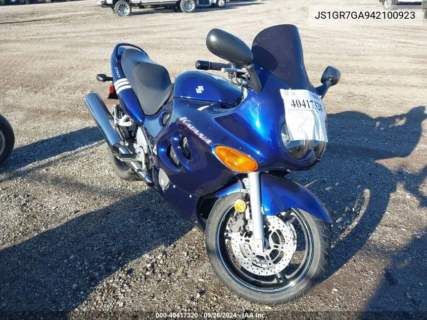 2004 Suzuki Gsx750 F VIN: JS1GR7GA942100923 Lot: 40417320