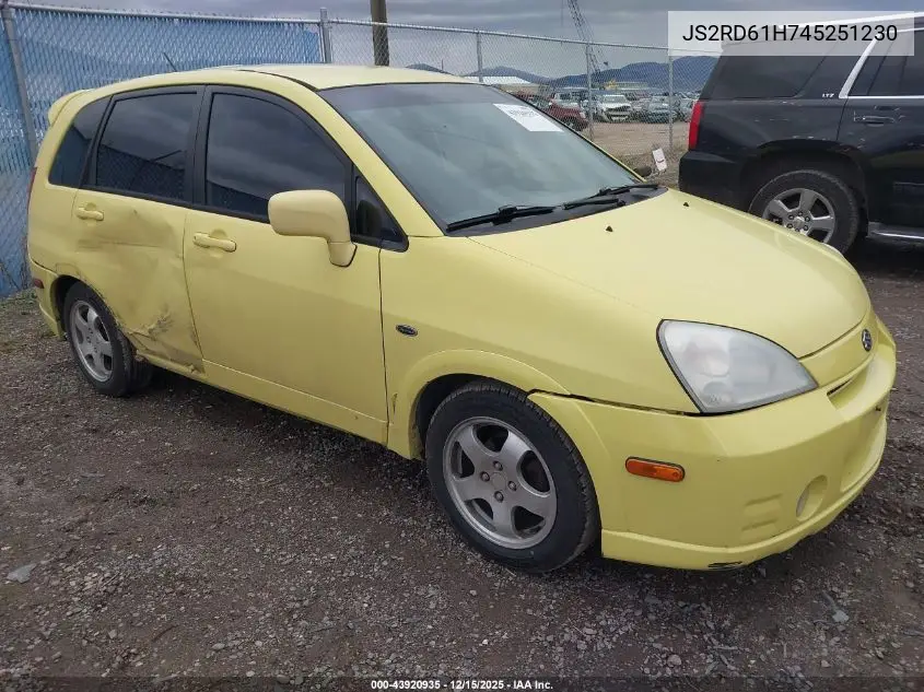 JS2RD61H745251230 2004 Suzuki Aerio Sx