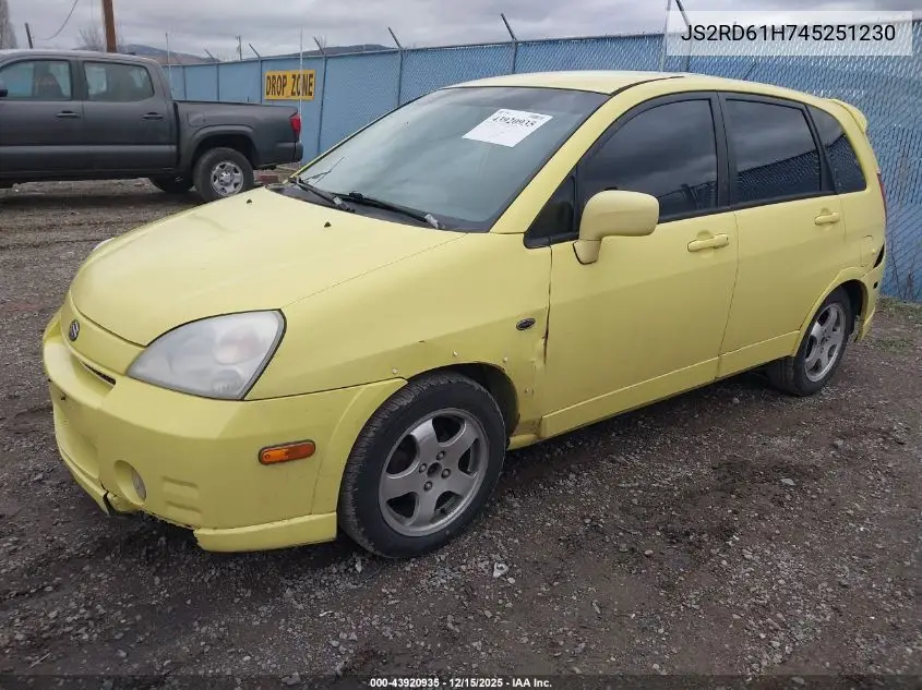 JS2RD61H745251230 2004 Suzuki Aerio Sx