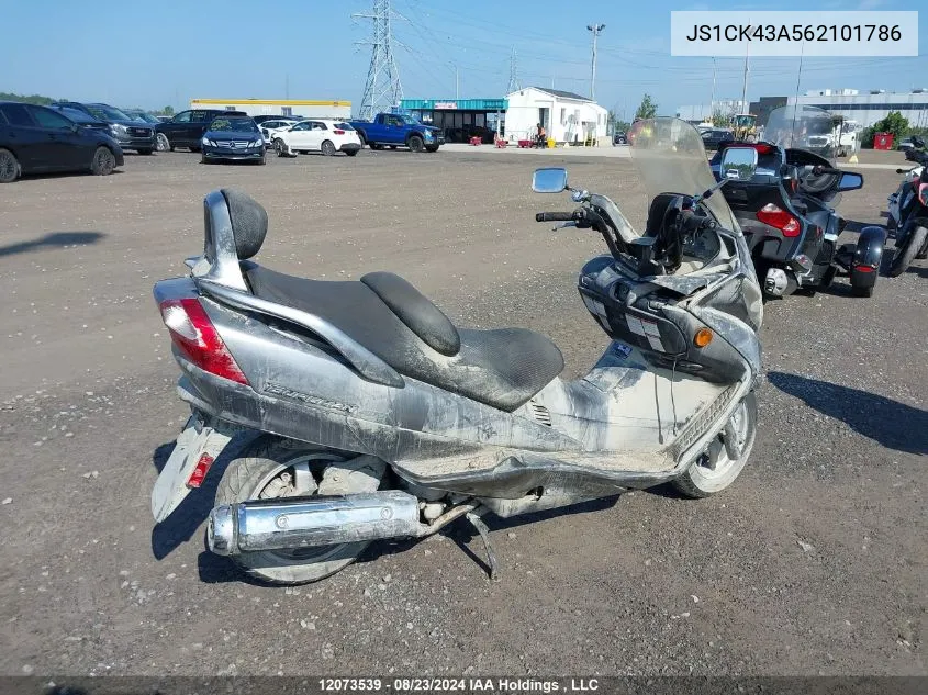 2006 Suzuki An400 K3 VIN: JS1CK43A562101786 Lot: 12073539