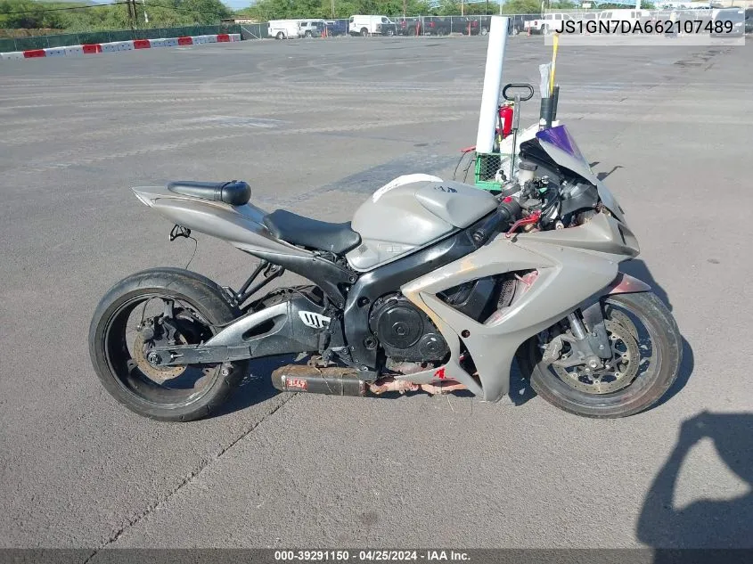 2006 Suzuki Gsx-R600 K6 VIN: JS1GN7DA662107489 Lot: 39291150