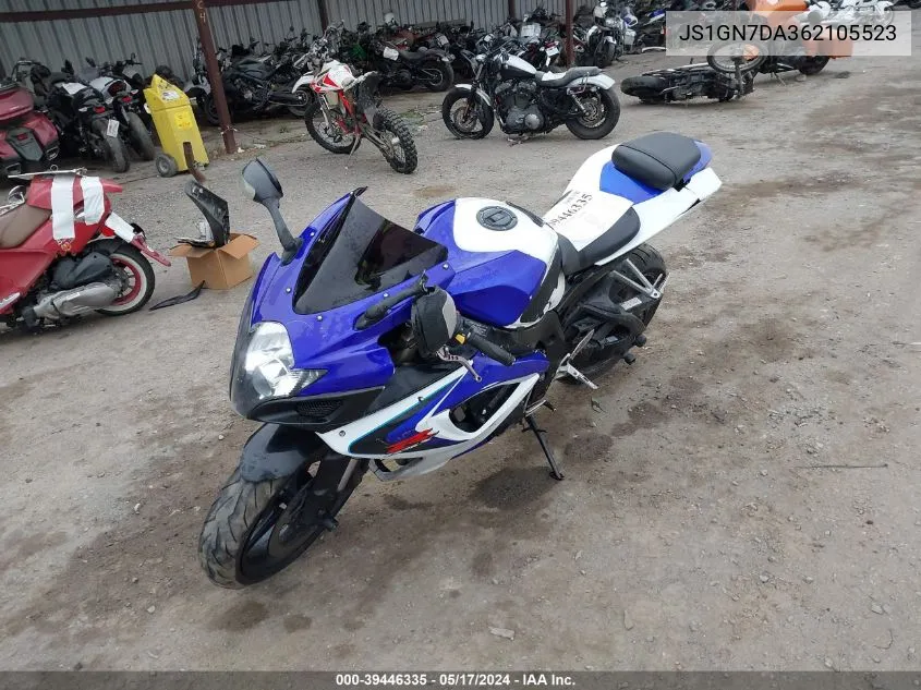 2006 Suzuki Gsx-R600 K6 VIN: JS1GN7DA362105523 Lot: 39446335