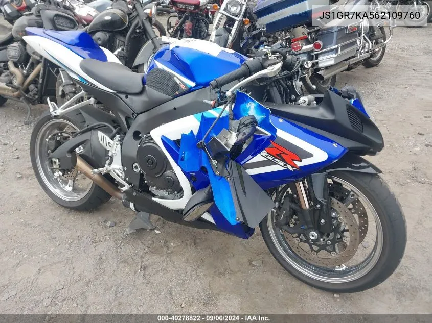 2006 Suzuki Gsx-R750 K6 VIN: JS1GR7KA562109760 Lot: 40278822