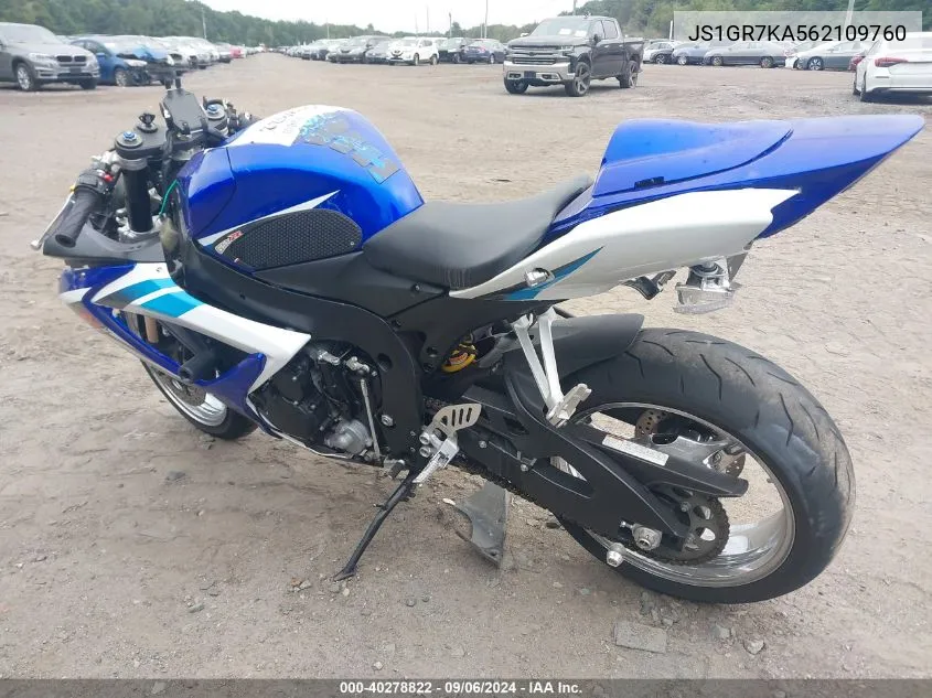 2006 Suzuki Gsx-R750 K6 VIN: JS1GR7KA562109760 Lot: 40278822