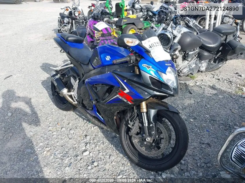 2007 Suzuki Gsx-R600 VIN: JS1GN7DA272124890 Lot: 40252089