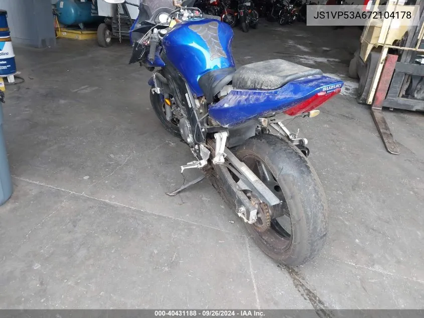 JS1VP53A672104178 2007 Suzuki Sv650