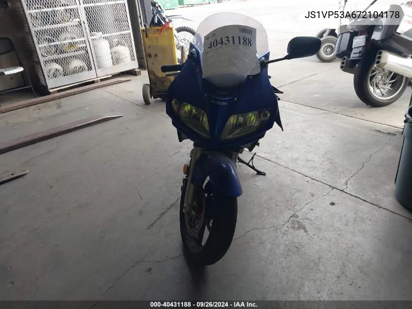 JS1VP53A672104178 2007 Suzuki Sv650