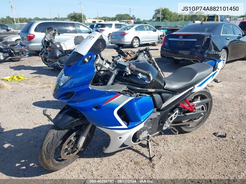 2008 Suzuki Gsx650 F VIN: JS1GP74A882101450 Lot: 40295797