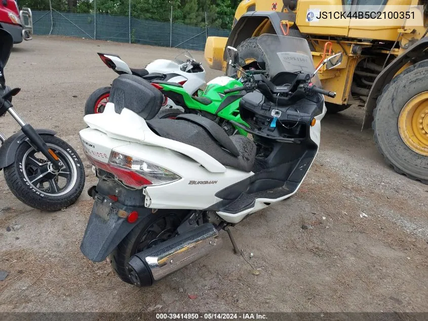 2012 Suzuki An400 A VIN: JS1CK44B5C2100351 Lot: 39414950