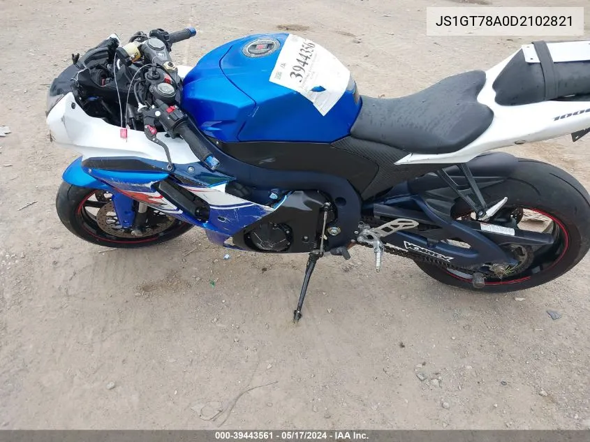 2013 Suzuki Gsx-R1000 VIN: JS1GT78A0D2102821 Lot: 39443561