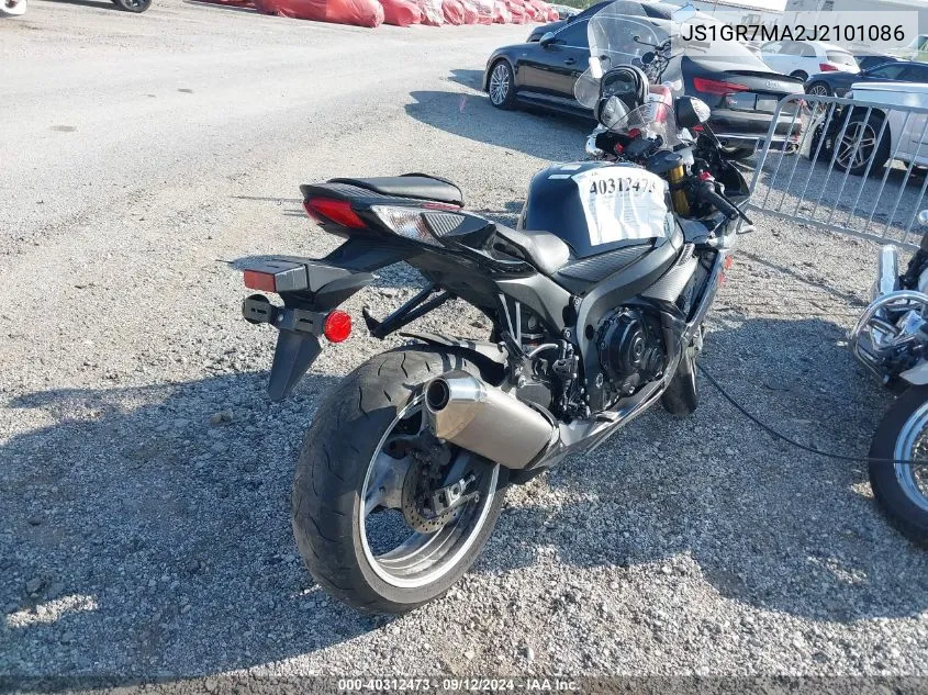 2018 Suzuki Gsx-R750 VIN: JS1GR7MA2J2101086 Lot: 40312473