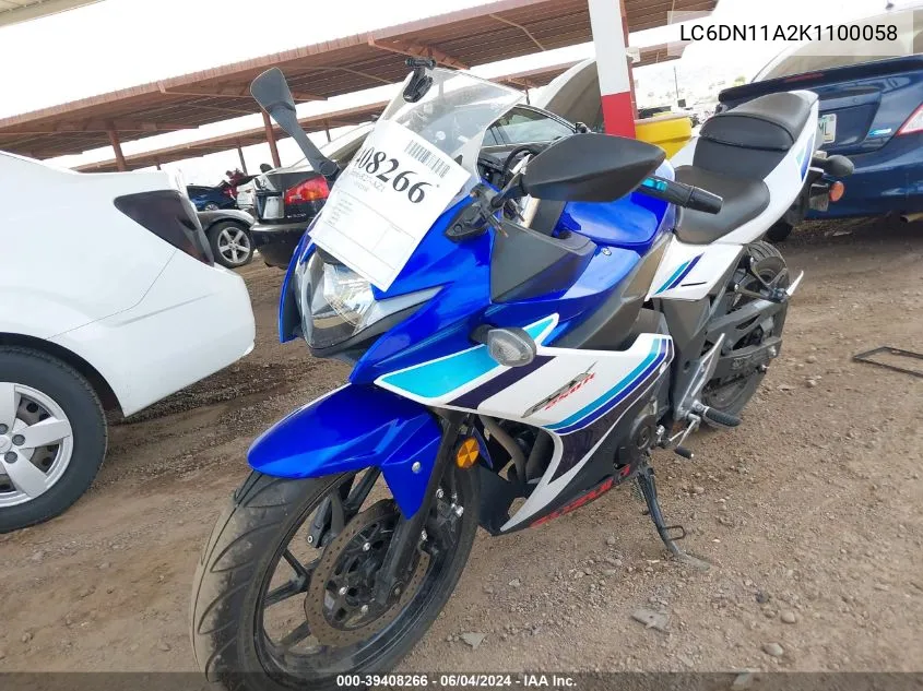 2019 Suzuki Gsx250R M/Zm/Za VIN: LC6DN11A2K1100058 Lot: 39408266