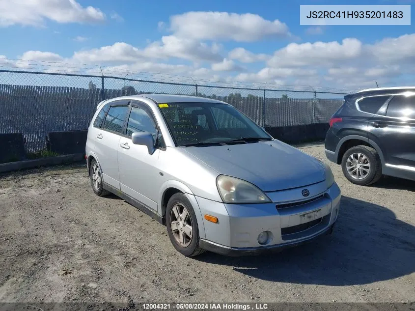 JS2RC41H935201483 2003 Suzuki Aerio Sx