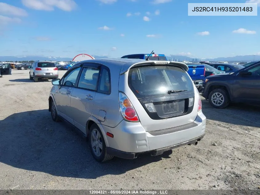 JS2RC41H935201483 2003 Suzuki Aerio Sx