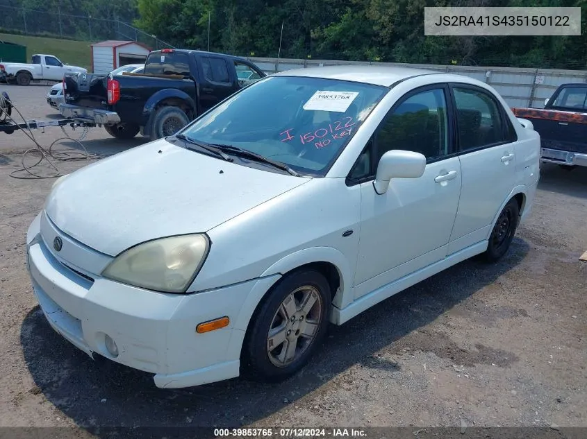 2003 Suzuki Aerio Gs/S VIN: JS2RA41S435150122 Lot: 39853765