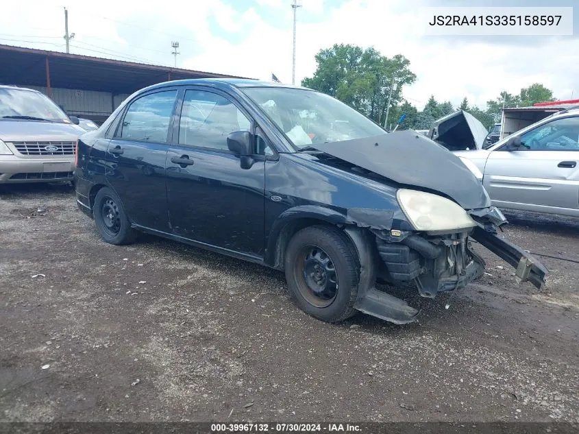 2003 Suzuki Aerio Gs/S VIN: JS2RA41S335158597 Lot: 39967132