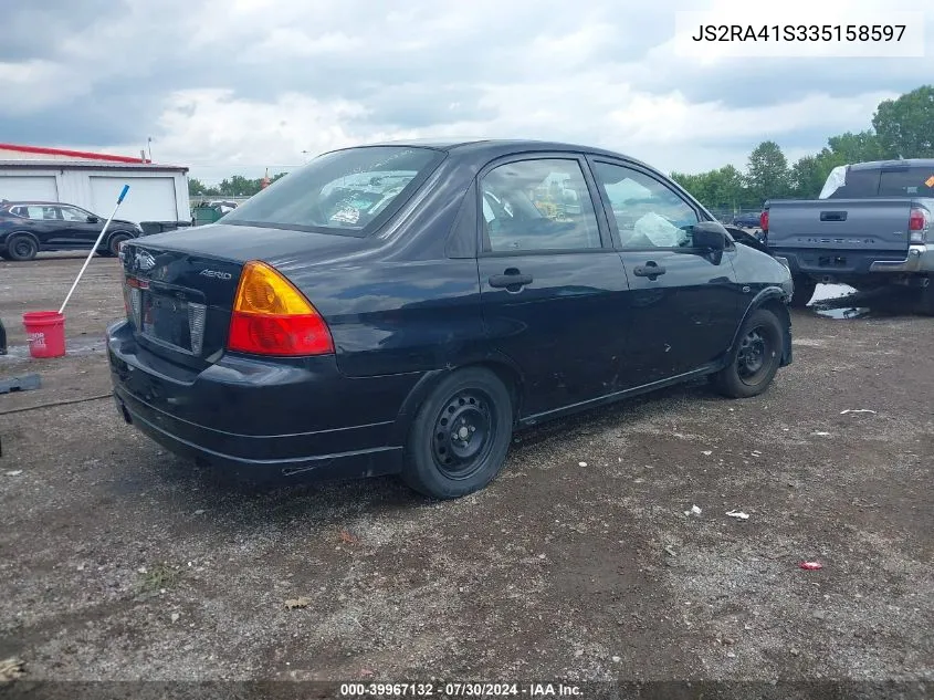 2003 Suzuki Aerio Gs/S VIN: JS2RA41S335158597 Lot: 39967132