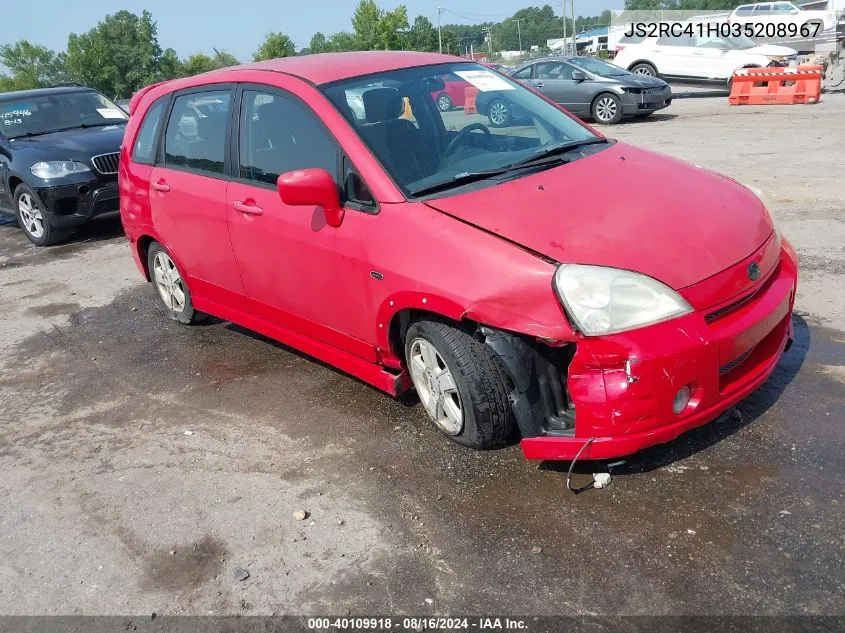 2003 Suzuki Aerio Sx VIN: JS2RC41H035208967 Lot: 40109918