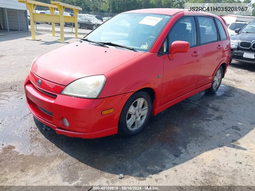 2003 Suzuki Aerio Sx VIN: JS2RC41H035208967 Lot: 40109918