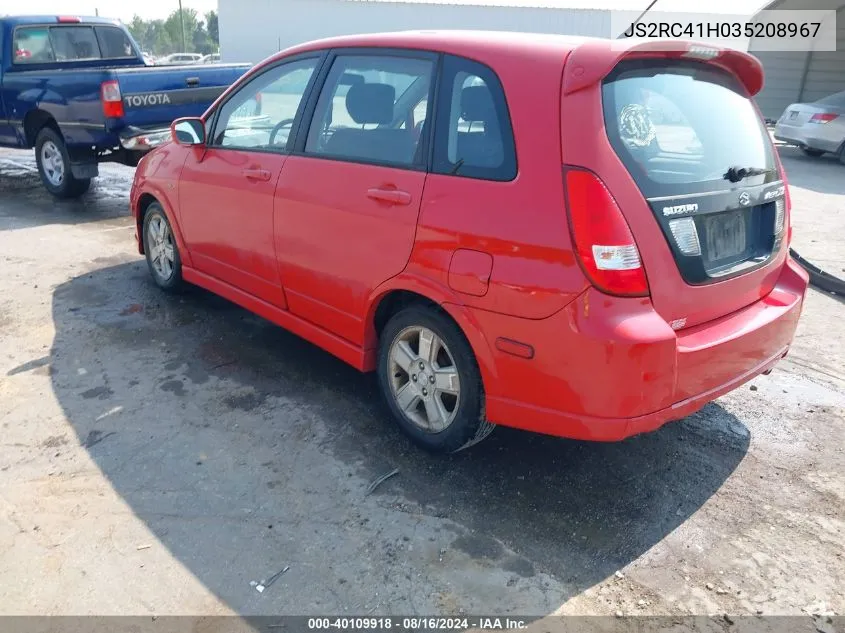 2003 Suzuki Aerio Sx VIN: JS2RC41H035208967 Lot: 40109918