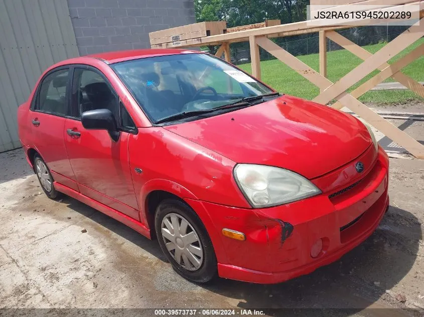 JS2RA61S945202289 2004 Suzuki Aerio Lx/S