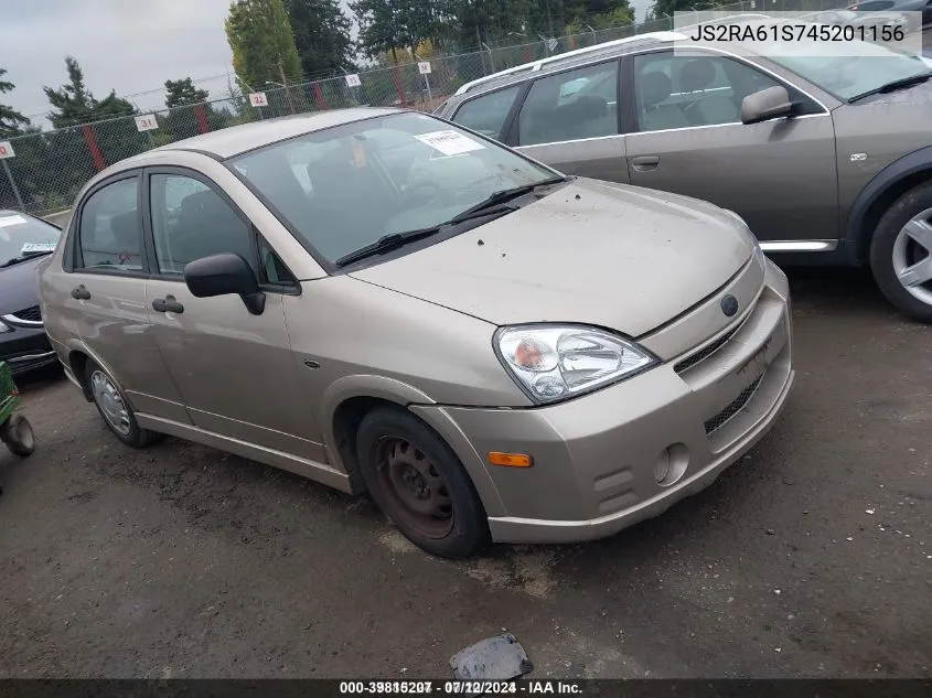 2004 Suzuki Aerio Lx/S VIN: JS2RA61S745201156 Lot: 39815207