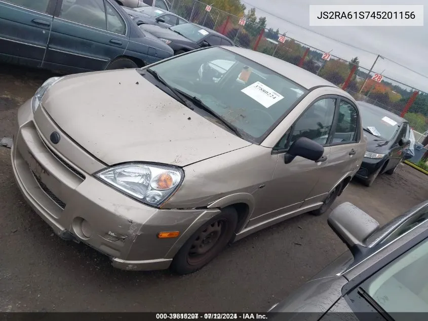 JS2RA61S745201156 2004 Suzuki Aerio Lx/S