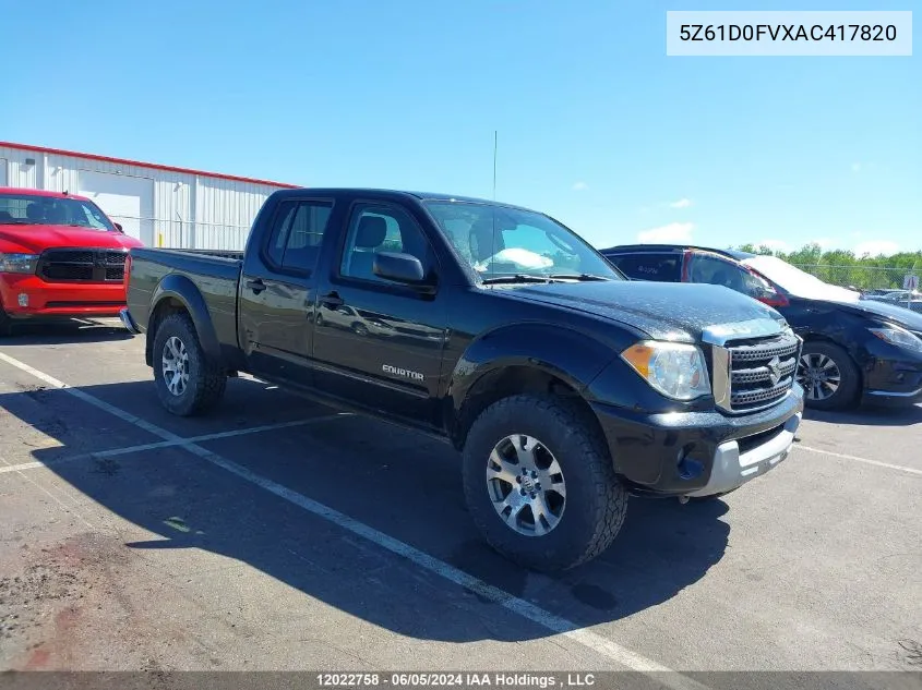 2010 Suzuki Equator Sport VIN: 5Z61D0FVXAC417820 Lot: 12022758