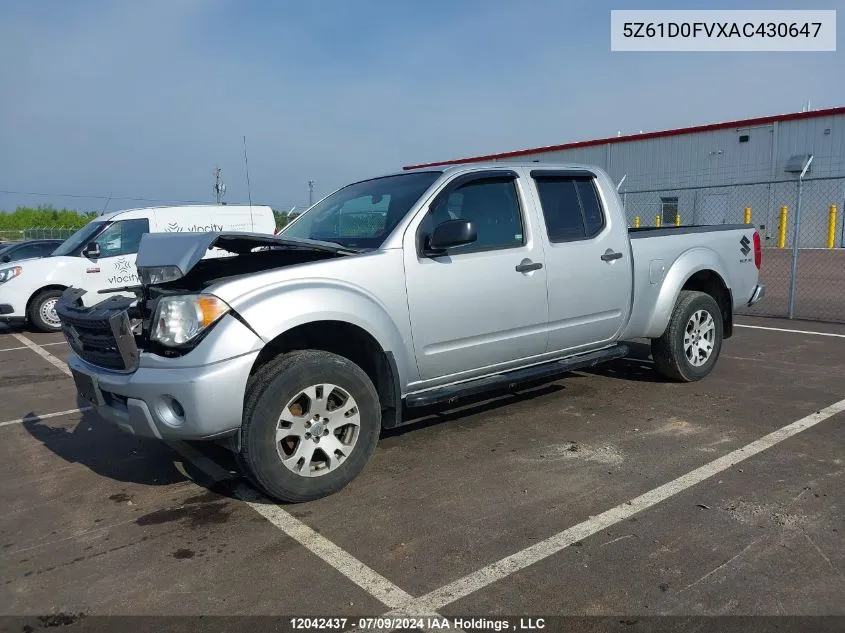 2010 Suzuki Equator Sport VIN: 5Z61D0FVXAC430647 Lot: 12042437