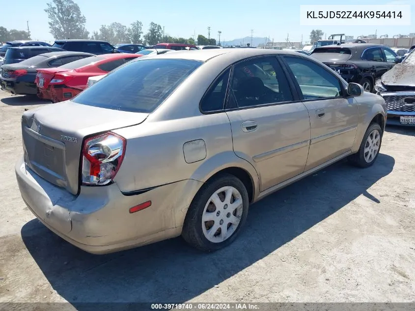 2004 Suzuki Forenza S VIN: KL5JD52Z44K954414 Lot: 39719740