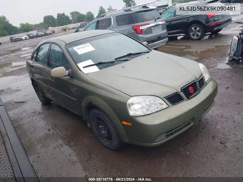 2005 Suzuki Forenza S VIN: KL5JD56ZX5K090481 Lot: 39710776