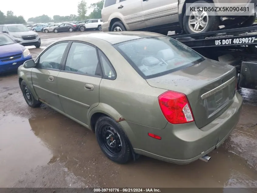 2005 Suzuki Forenza S VIN: KL5JD56ZX5K090481 Lot: 39710776