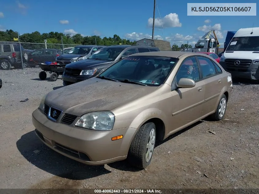 2005 Suzuki Forenza S VIN: KL5JD56Z05K106607 Lot: 40062443