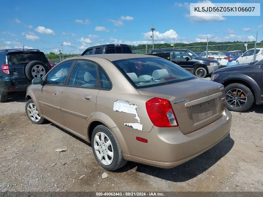 2005 Suzuki Forenza S VIN: KL5JD56Z05K106607 Lot: 40062443