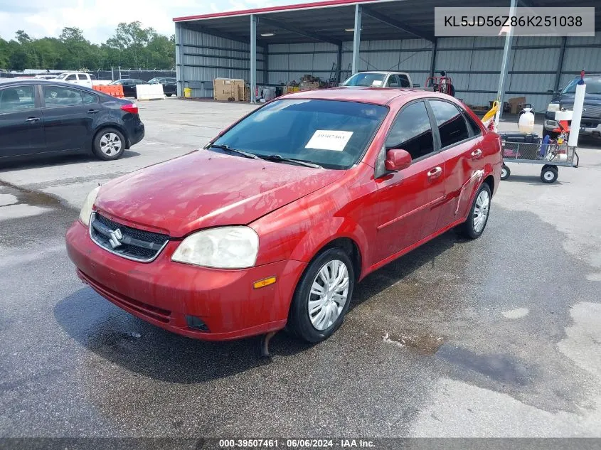 2006 Suzuki Forenza VIN: KL5JD56Z86K251038 Lot: 39507461