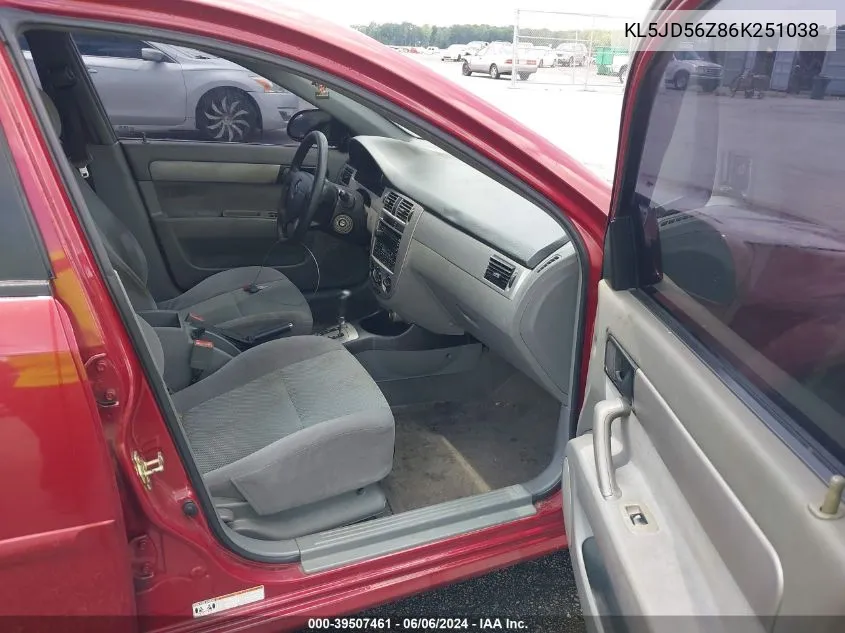 KL5JD56Z86K251038 2006 Suzuki Forenza