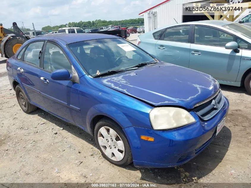 2006 Suzuki Forenza VIN: KL5JD56Z86K397441 Lot: 39837163