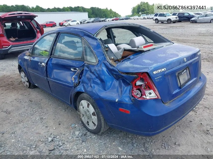 2006 Suzuki Forenza VIN: KL5JD56Z86K397441 Lot: 39837163