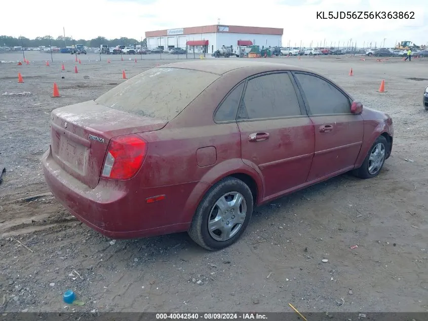 2006 Suzuki Forenza VIN: KL5JD56Z56K363862 Lot: 40042540