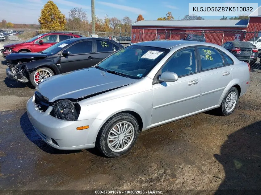 2007 Suzuki Forenza VIN: KL5JD56Z87K510032 Lot: 37881876